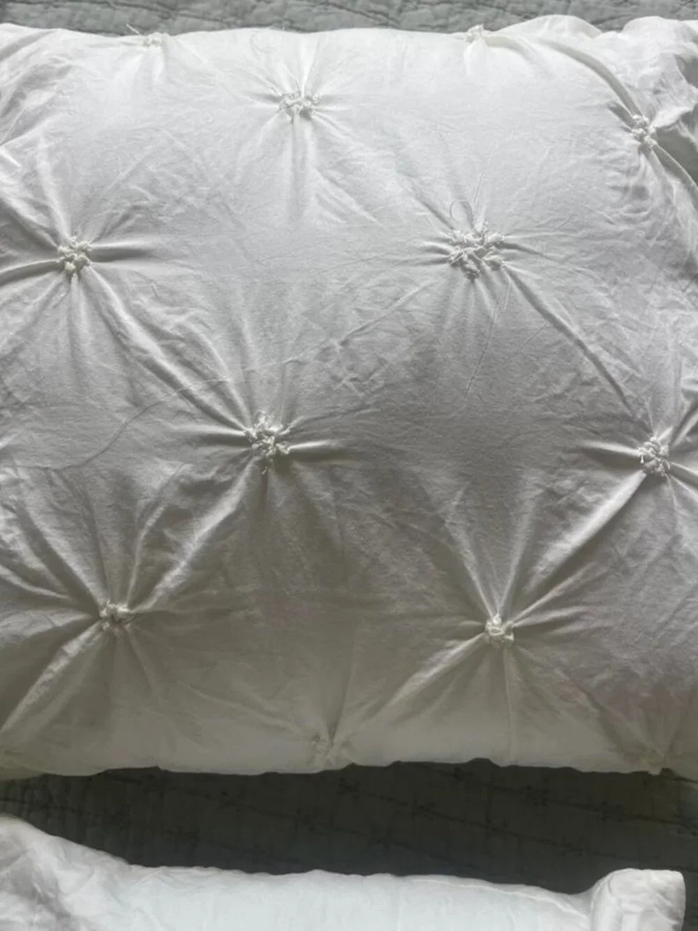 4-Piece White Pintuck Bedding & Pillow Set